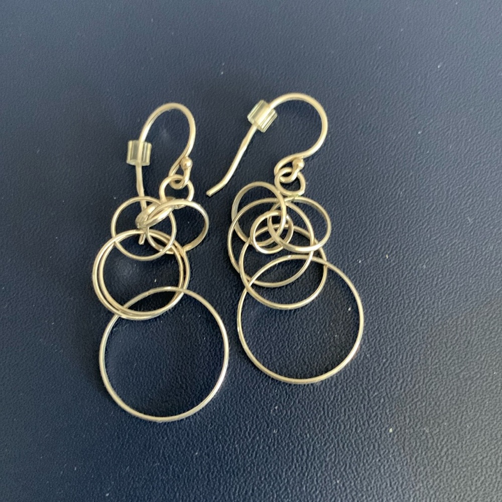Silver circle earrings